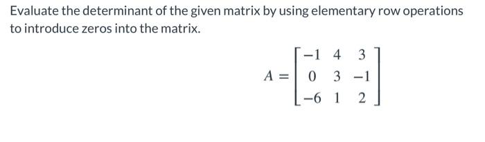 Solved Use the arrow technique to evaluate the determinant. | Chegg.com