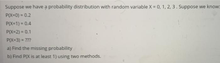 Solved Suppose we have a probability distribution with | Chegg.com