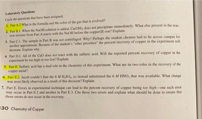 experiment 28 chemistry of copper pre lab answers