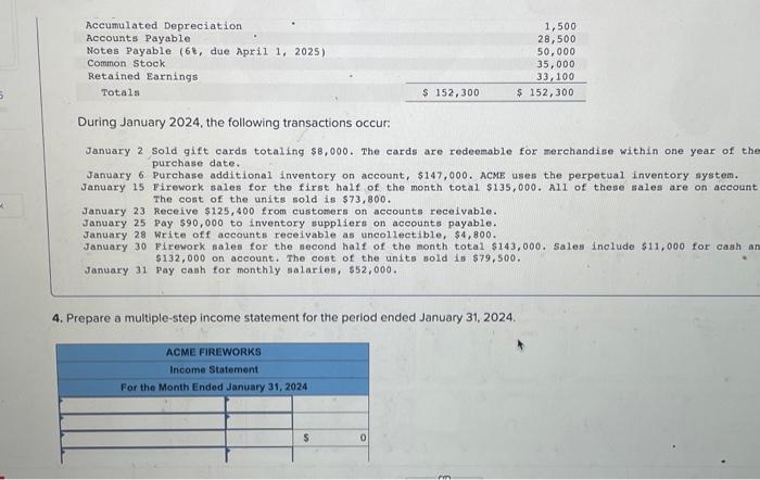 Solved Record Adjusted Entries During January 2024 The F   Image