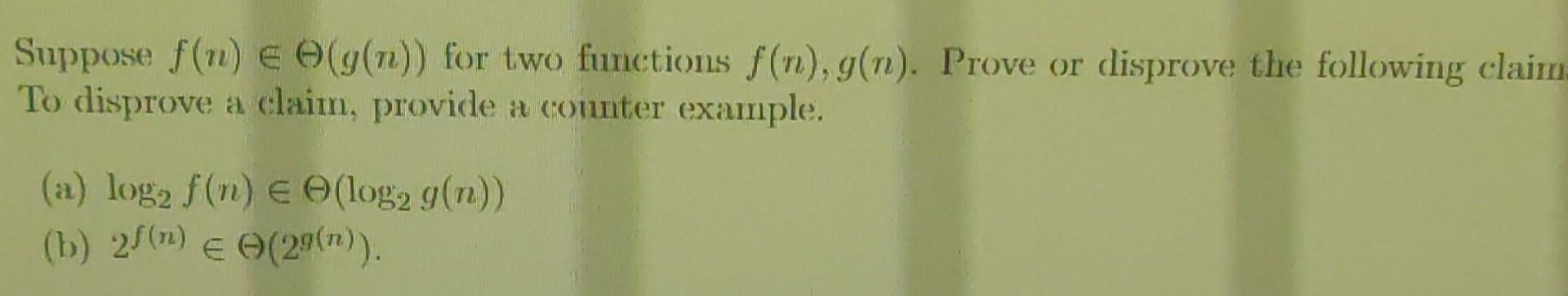 Suppose F N θ G N For Two Functions F N G N Chegg Suppose F N θ G N For Two Functions F N G N Chegg