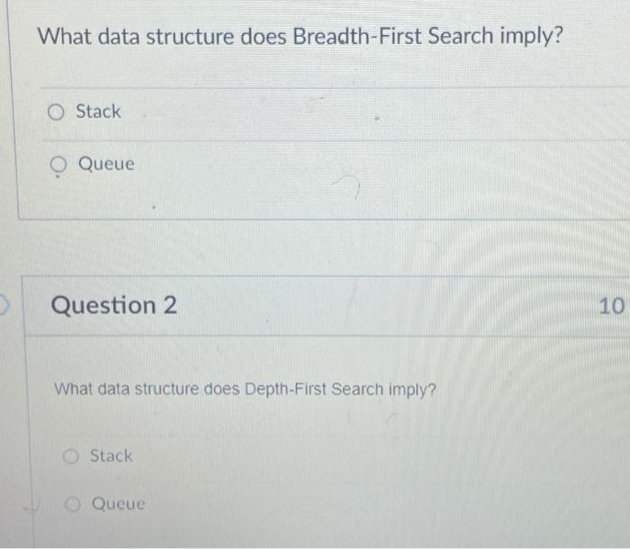 Solved What data structure does Breadth-First Search imply? | Chegg.com