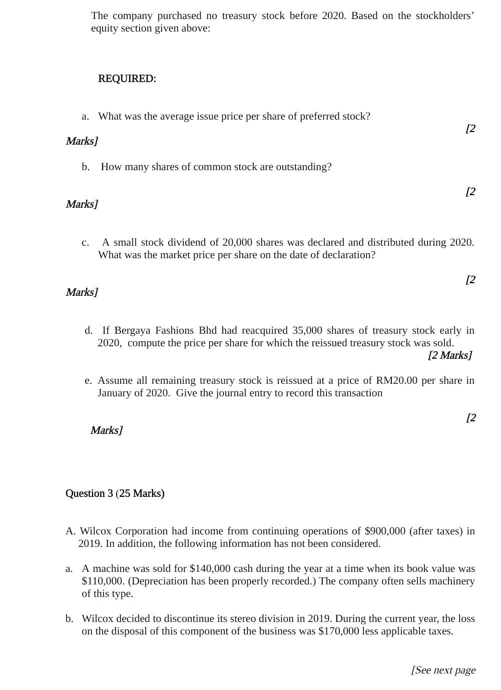 Solved Question 1 (25 Marks) A. The following information is | Chegg.com