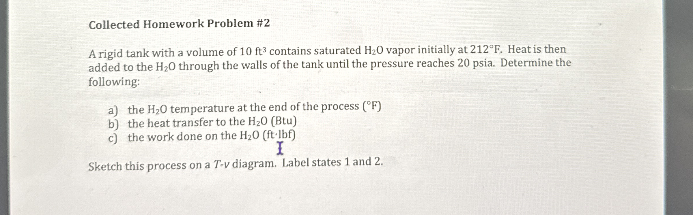 Solved Collected Homework Problem #2A rigid tank with a | Chegg.com