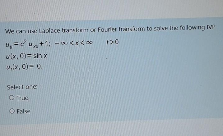 Solved We can use Laplace transform or Fourier transform to | Chegg.com