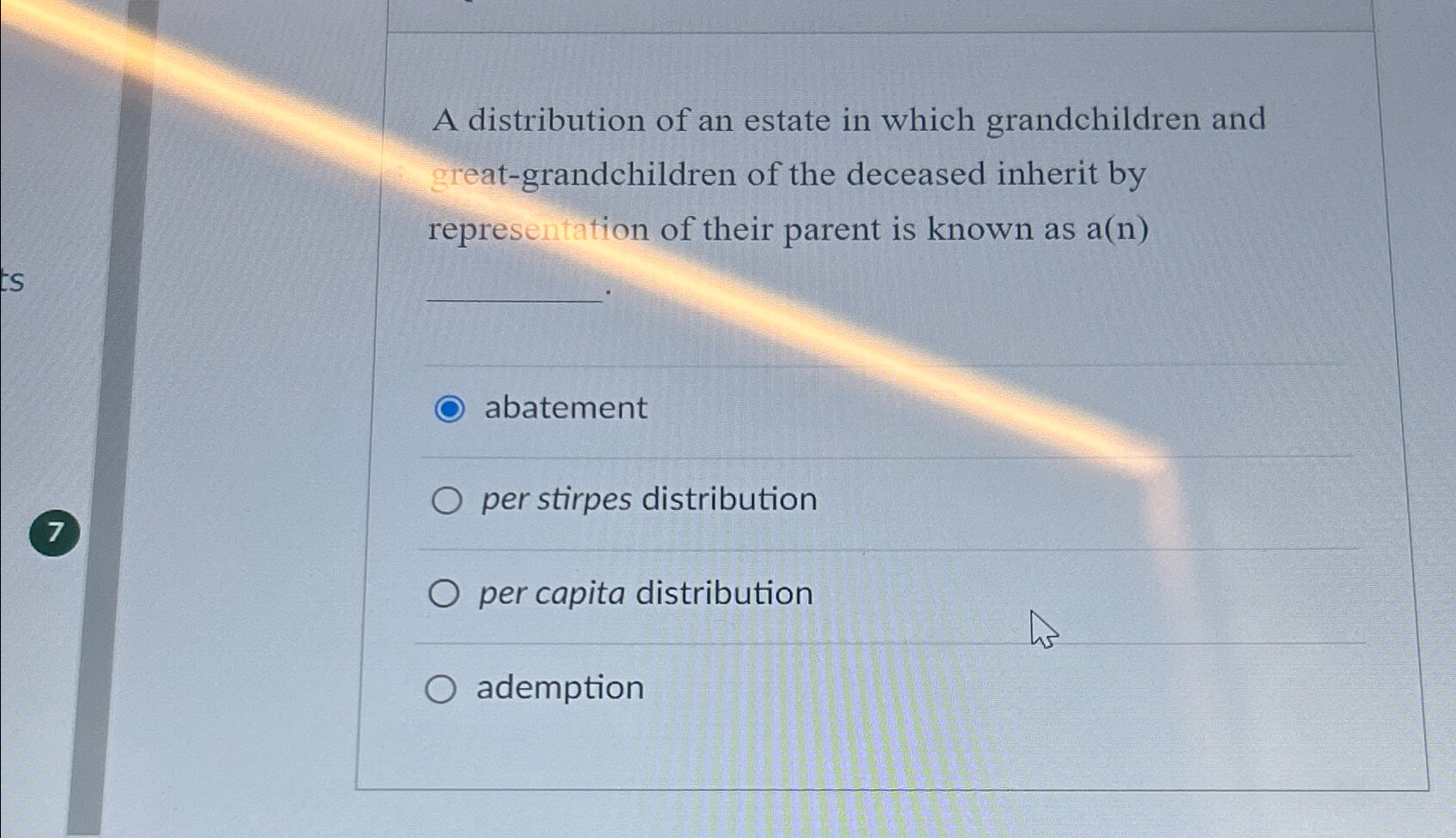 Solved A distribution of an estate in which grandchildren | Chegg.com