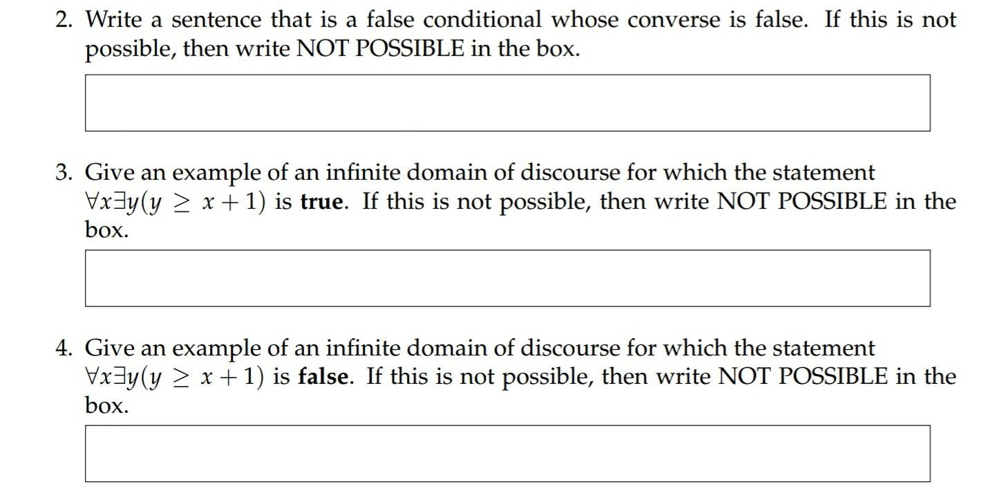 Solved 2. Write a sentence that is a false conditional whose