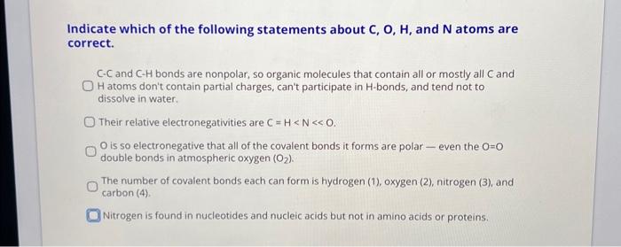 Solved Indicate which of the following statements about | Chegg.com