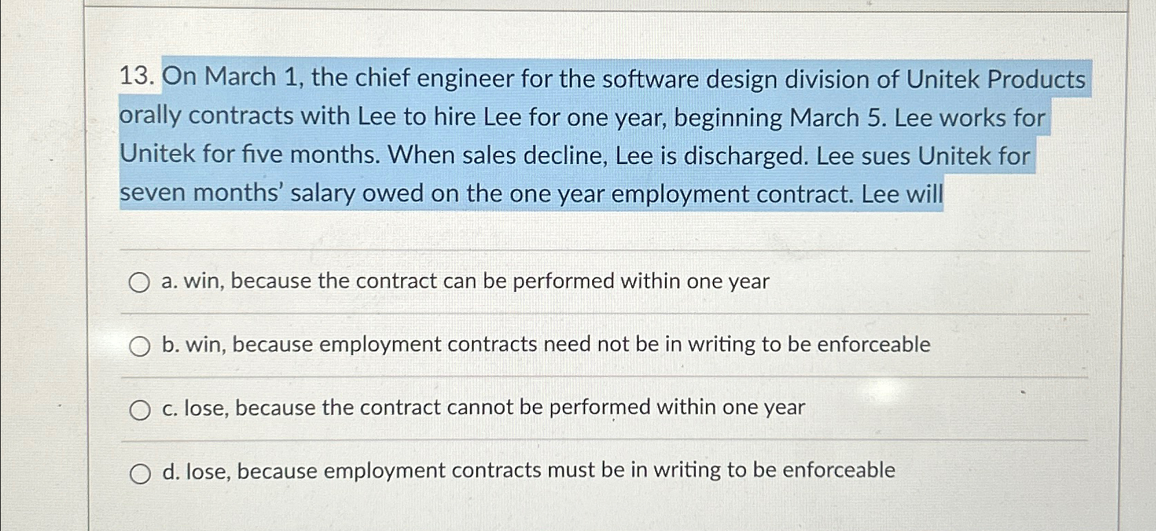 Solved On March 1, ﻿the chief engineer for the software | Chegg.com