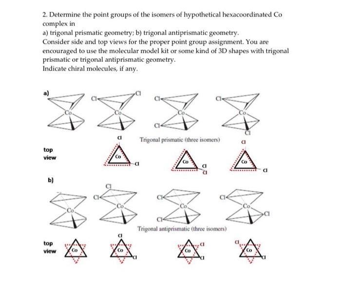 2. Determine the point groups of the isomers of | Chegg.com