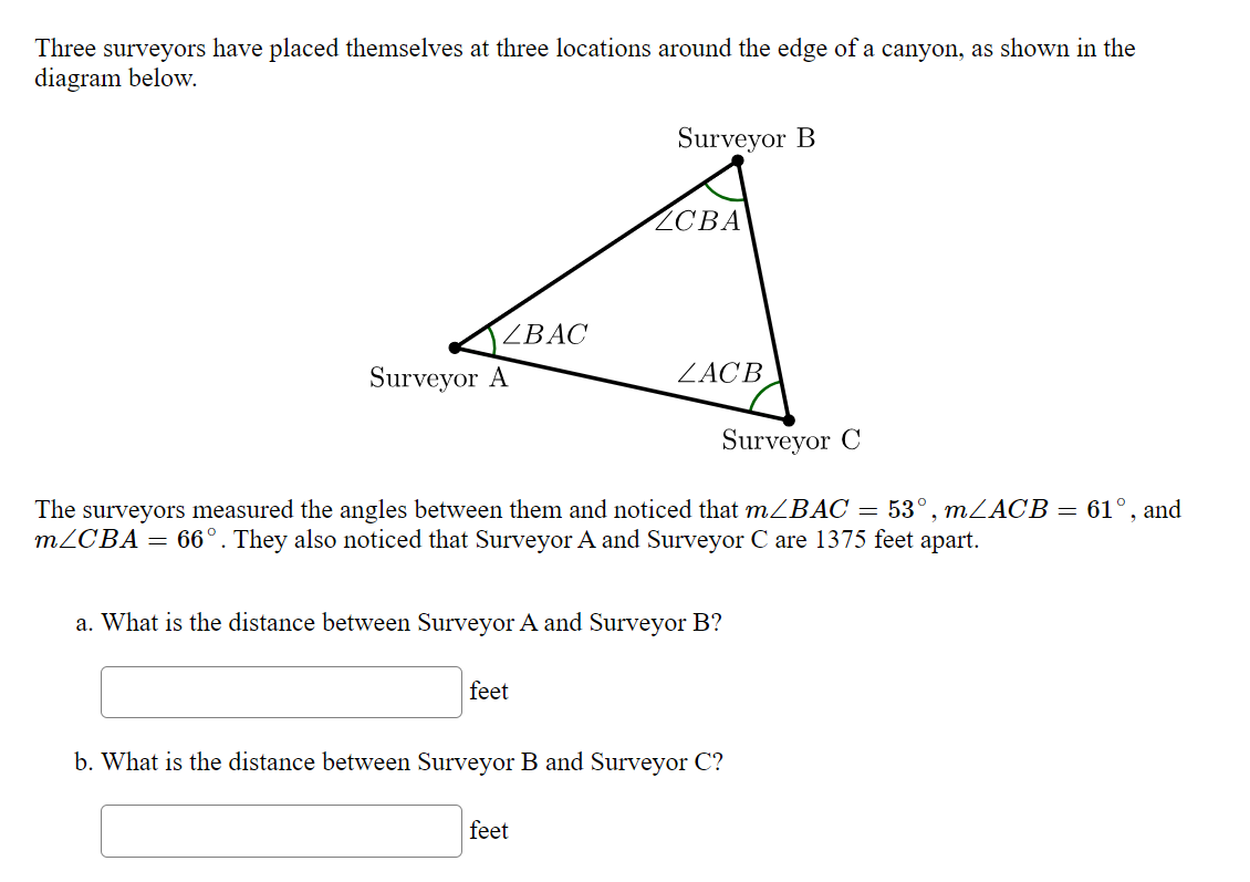 Solved Three Surveyors Have Placed Themselves At Three | Chegg.com