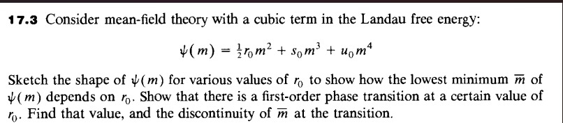 17.3 ﻿Consider mean-field theory with a cubic term in | Chegg.com