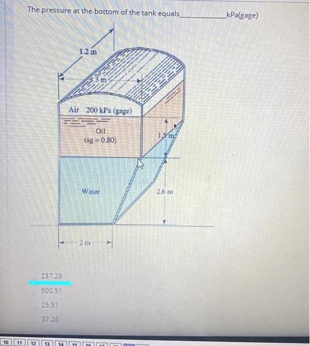 solved-the-pressure-at-the-bottom-of-the-tank-equals-kpa-chegg