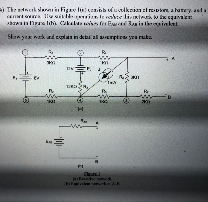 Solved 6) The network shown in Figure 1(a) consists of a | Chegg.com
