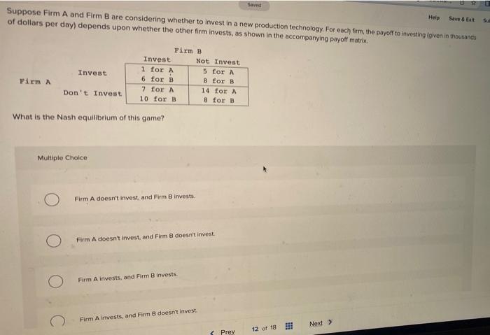 Solved Suppose Firm A And Firm B Are Considering Whether To | Chegg.com