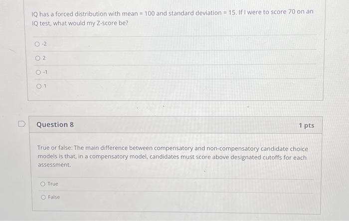 Solved IQ has a forced distribution with mean =100 and | Chegg.com