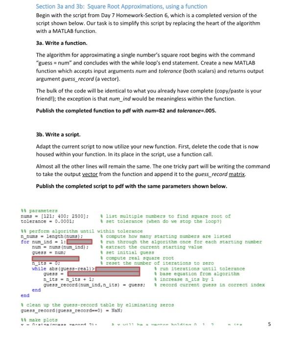 Solved Section 3a and 3b: Square Root Approximations, using | Chegg.com