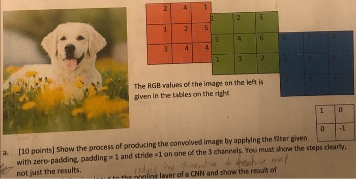Solved The RGB values of the image on the left is given in | Chegg.com