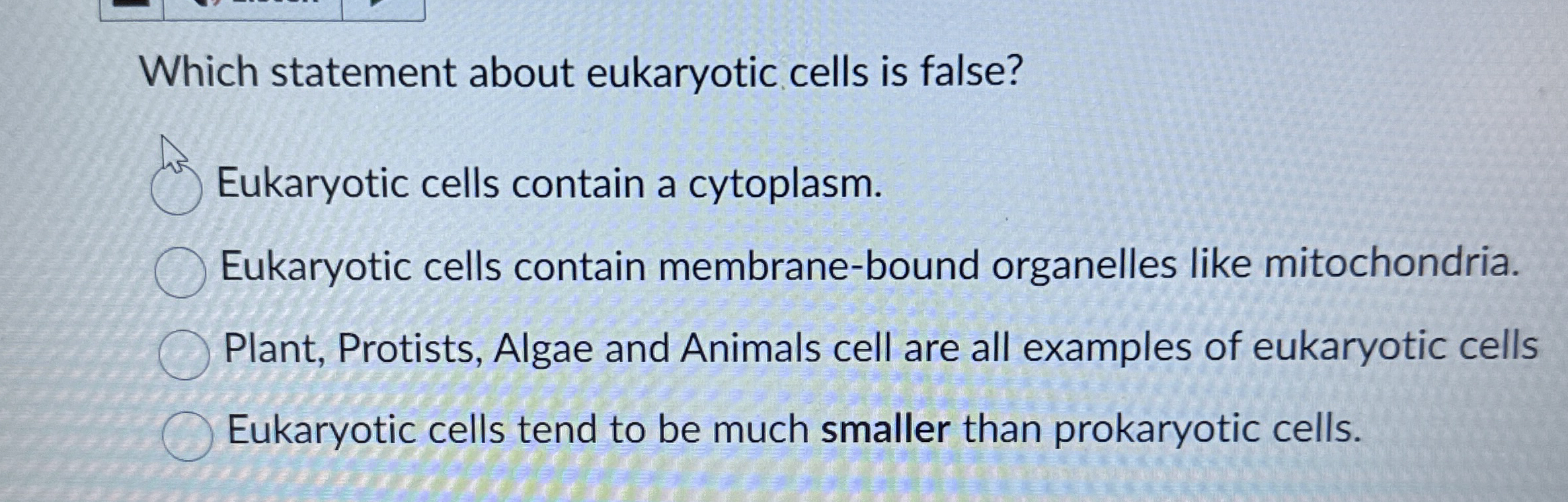 Solved Which statement about eukaryotic cells is | Chegg.com