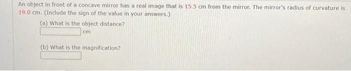 Solved An object in front of a concave mirror has a real | Chegg.com