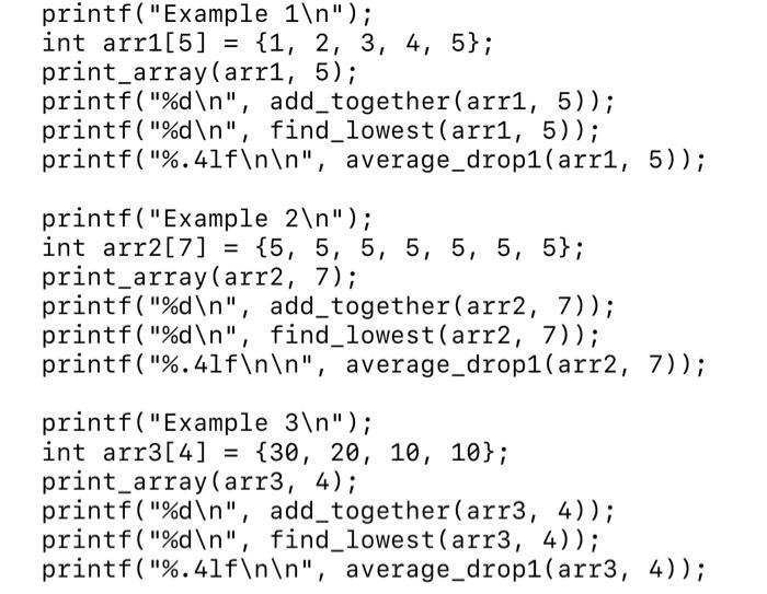 Solved // Add all the values together to get the sum of the | Chegg.com