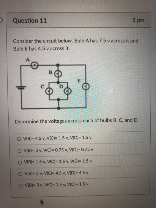 Solved Question 10 5 pts Consider the circuit below. Bulb A | Chegg.com