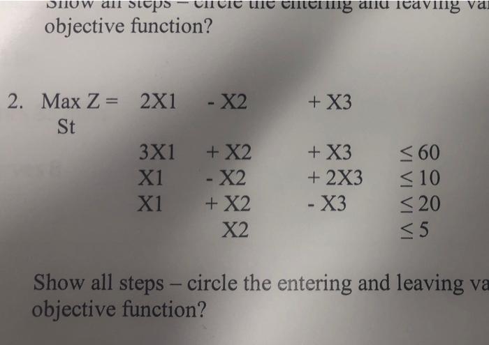 Solved solve the following problem using the Simplex method | Chegg.com
