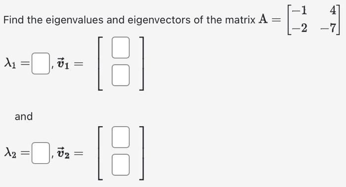 Solved Find the eigenvalues and eigenvectors of the matrix | Chegg.com