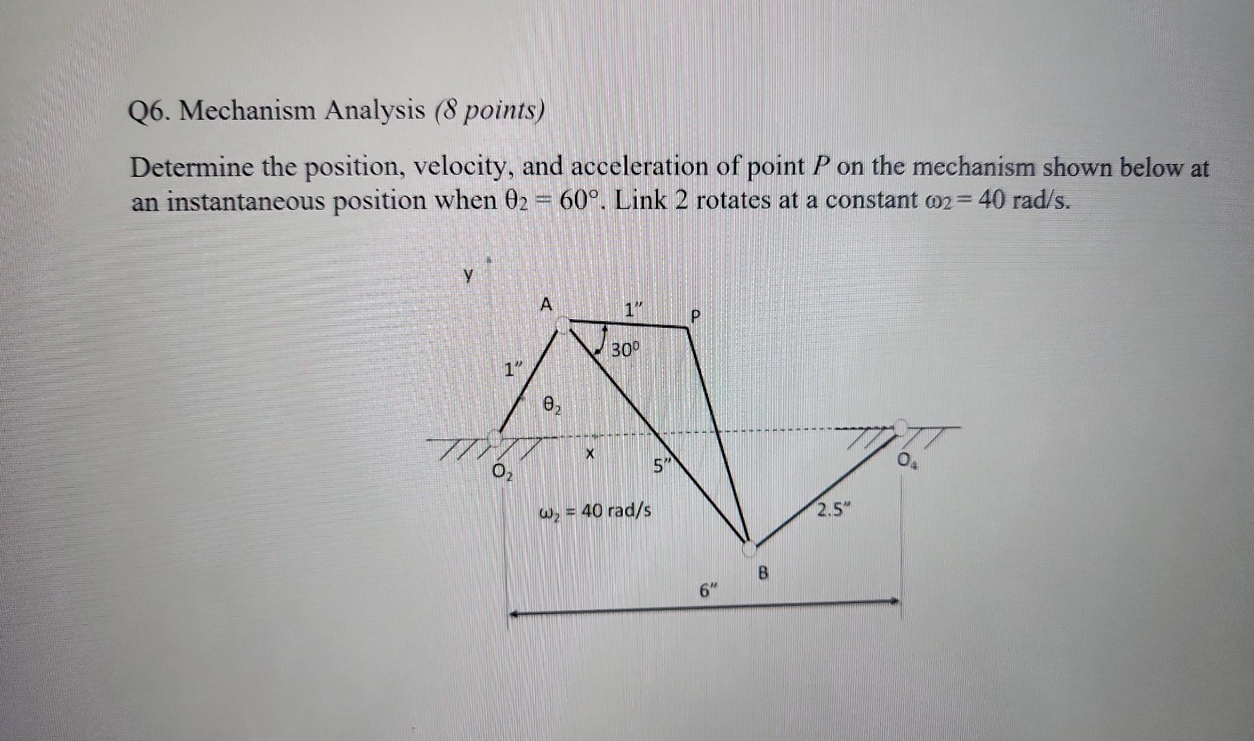 Solved Q6. Mechanism Analysis ( 8 points) Determine the | Chegg.com