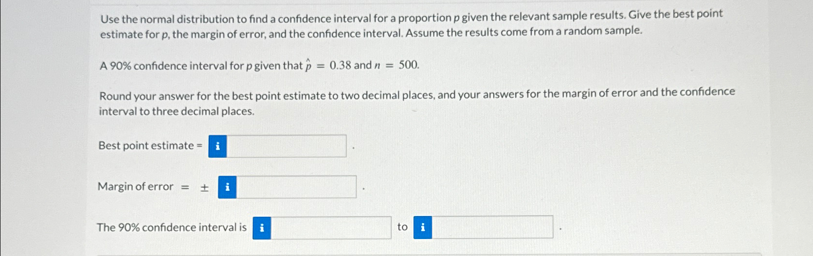 Solved Use the normal distribution to find a confidence | Chegg.com
