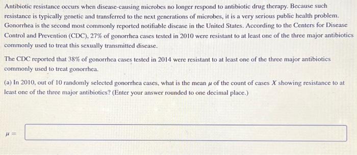 Solved Antibiotic Resistance Occurs When Disease Causing Chegg Com   Image