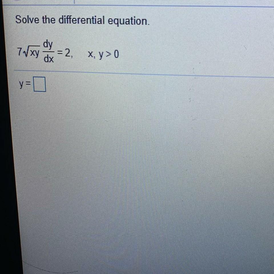 Solved Solve the differential equation. UN Xy -2 , x,y> 0 y | Chegg.com