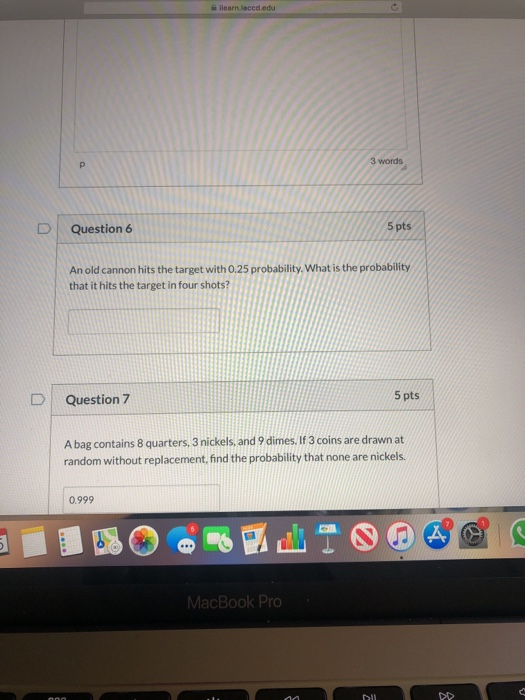 Solved learn accd.edu D Question 6 5 pts An old cannon hits | Chegg.com