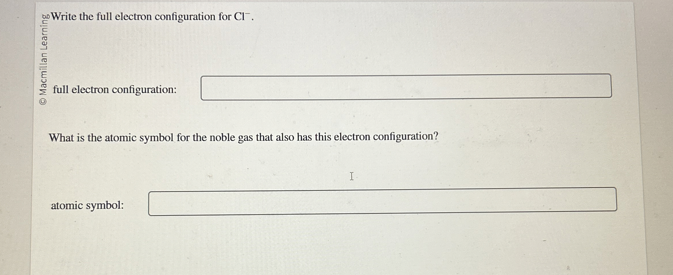Solved ?0 ﻿Write the full electron configuration for
