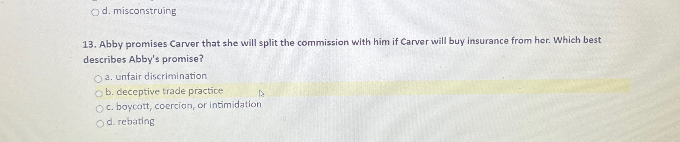 Solved 13. ﻿Abby promises Carver that she will split the | Chegg.com