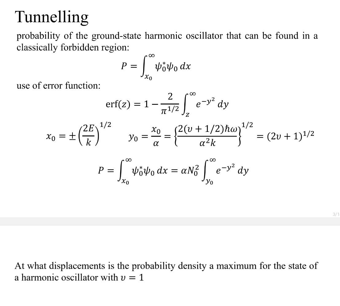 Solved Tunnelling probability of the ground-state harmonic | Chegg.com