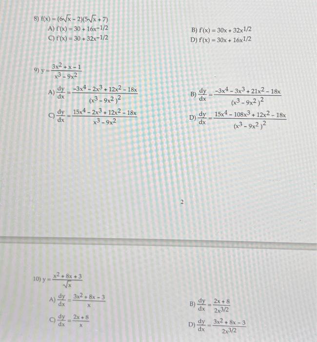 f x )= 5x 2 20x 16