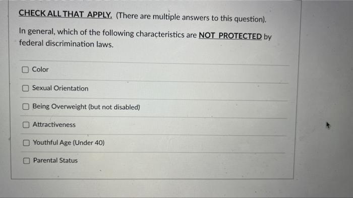CHECK ALL THAT APPLY. (There are multiple answers to | Chegg.com