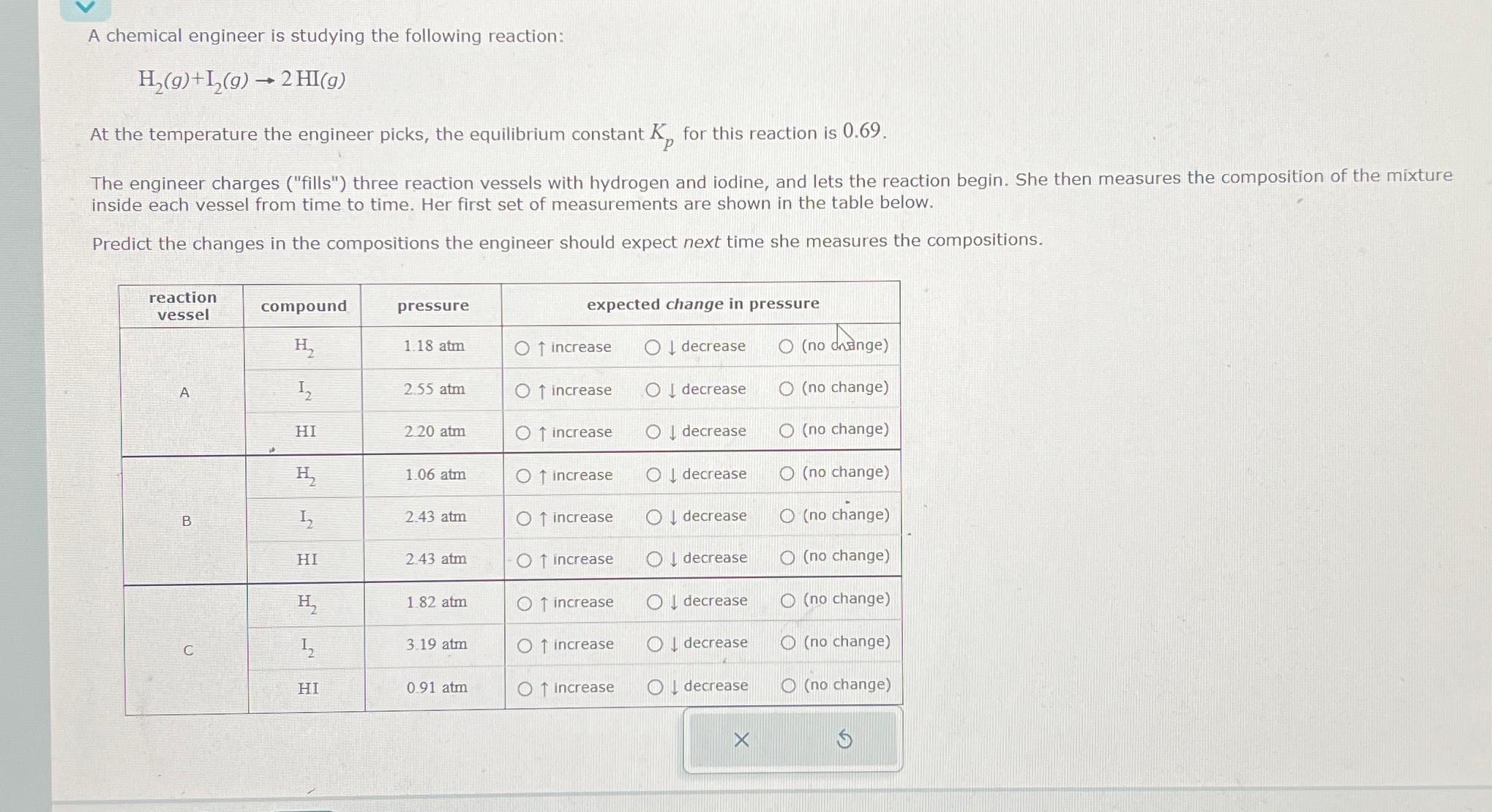 Solved A chemical engineer is studying the following | Chegg.com