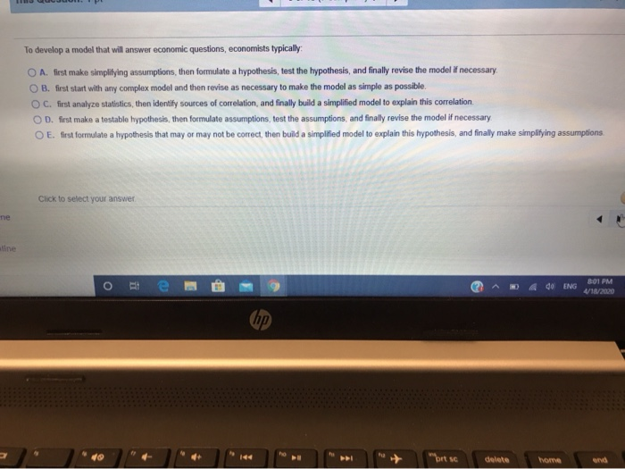 Solved To develop a model that will answer economic