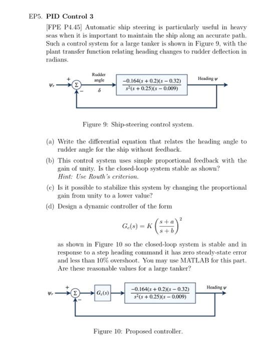 Solved EP5. PID Control 3 [FPE P4.45] Antomatic ship