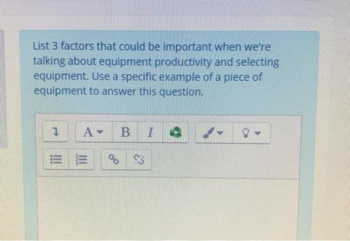 Solved List 3 factors that could be important when we're | Chegg.com