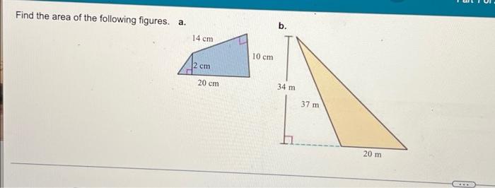 Solved Find The Area Of The Following Figures. A. B. 14 Cm | Chegg.com