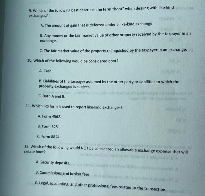 Solved 9. Which of the following best describes the term | Chegg.com