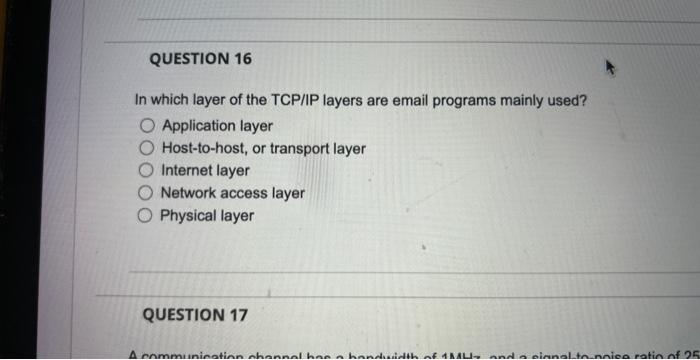 Solved In which layer of the TCP/IP layers are email | Chegg.com