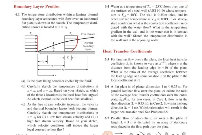 Solved Boundary Layer Profiles 6.1 The temperature | Chegg.com