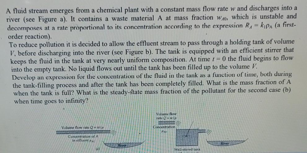 In a chemical plant, a number of fluid streams