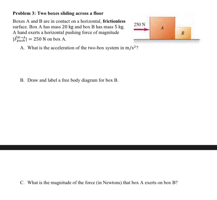 Solved Problem 3 Two boxes sliding across a floor Boxes A
