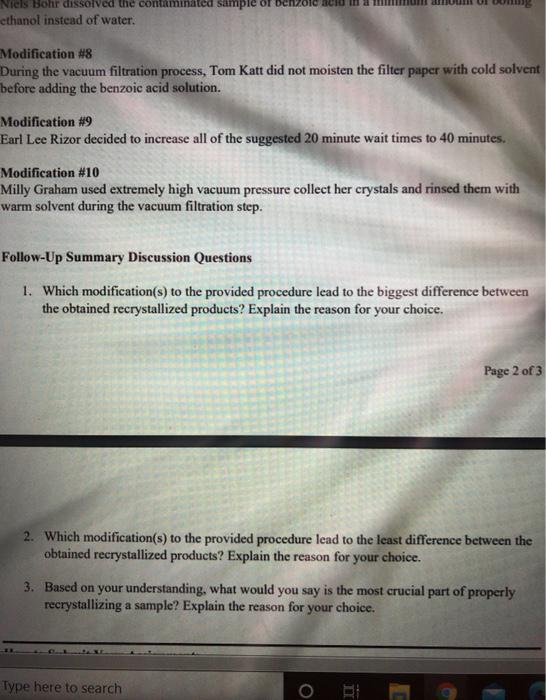 Solved Solubility And Recrystallization Lab Assignment | Chegg.com