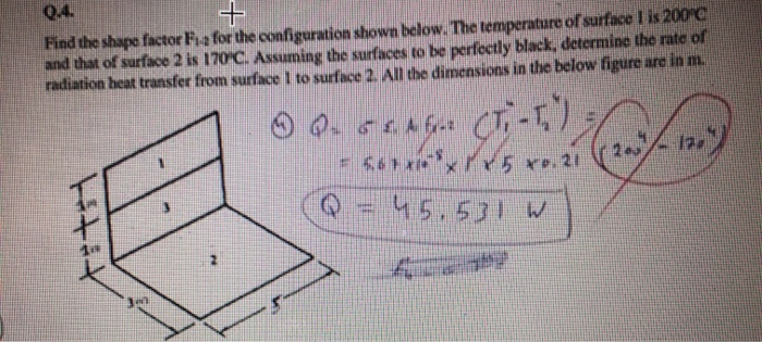 Shape Or Configuration Factor 0.4. Find the shape factor Fa for the configuration | Chegg.com